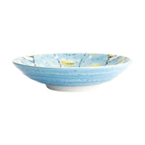 Tokyo Design Seafood Deep Plate 21.5cm in light blue with seafood illustration
