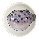 Tokyo Design Seafood Fugu Bowl 15.5cm in purple with pufferfish illustration