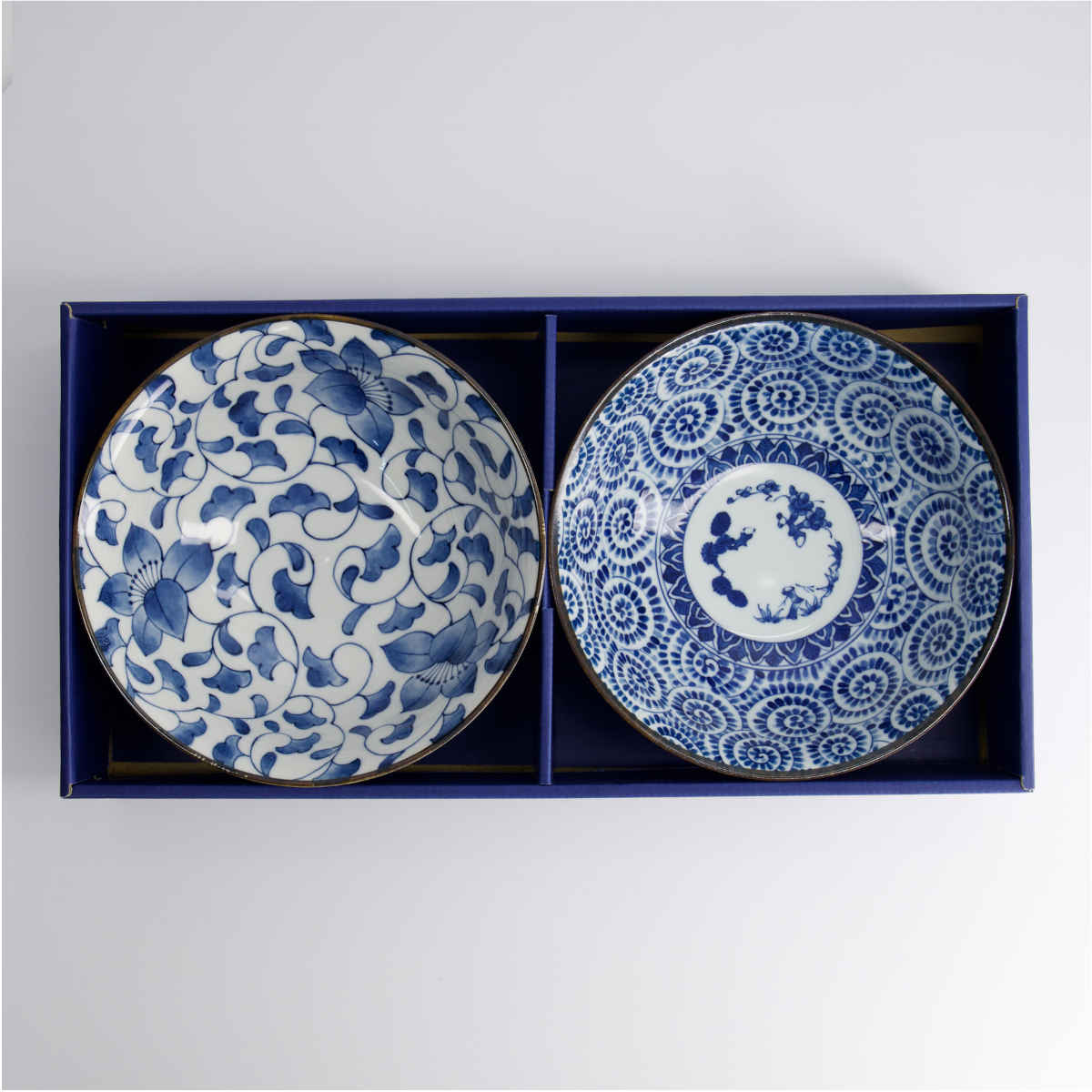 Tokyo Design Tokyo Blue Bowl Set Blue 2 Piece – two patterned bowls in gift box