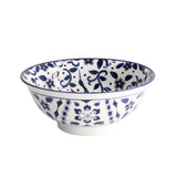 Tokyo Design Tokyo Blue Maizuru Bowl Blue 21cm – close-up detail of crane and floral motif