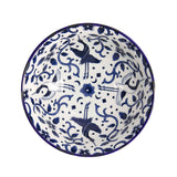 Tokyo Design Tokyo Blue Maizuru Bowl Blue 21cm – top view of crane and floral interior design