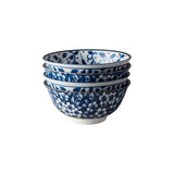 Tokyo Design Tokyo Blue Sakura Bowl Set Blue 15cm – stacked side view of patterned bowls