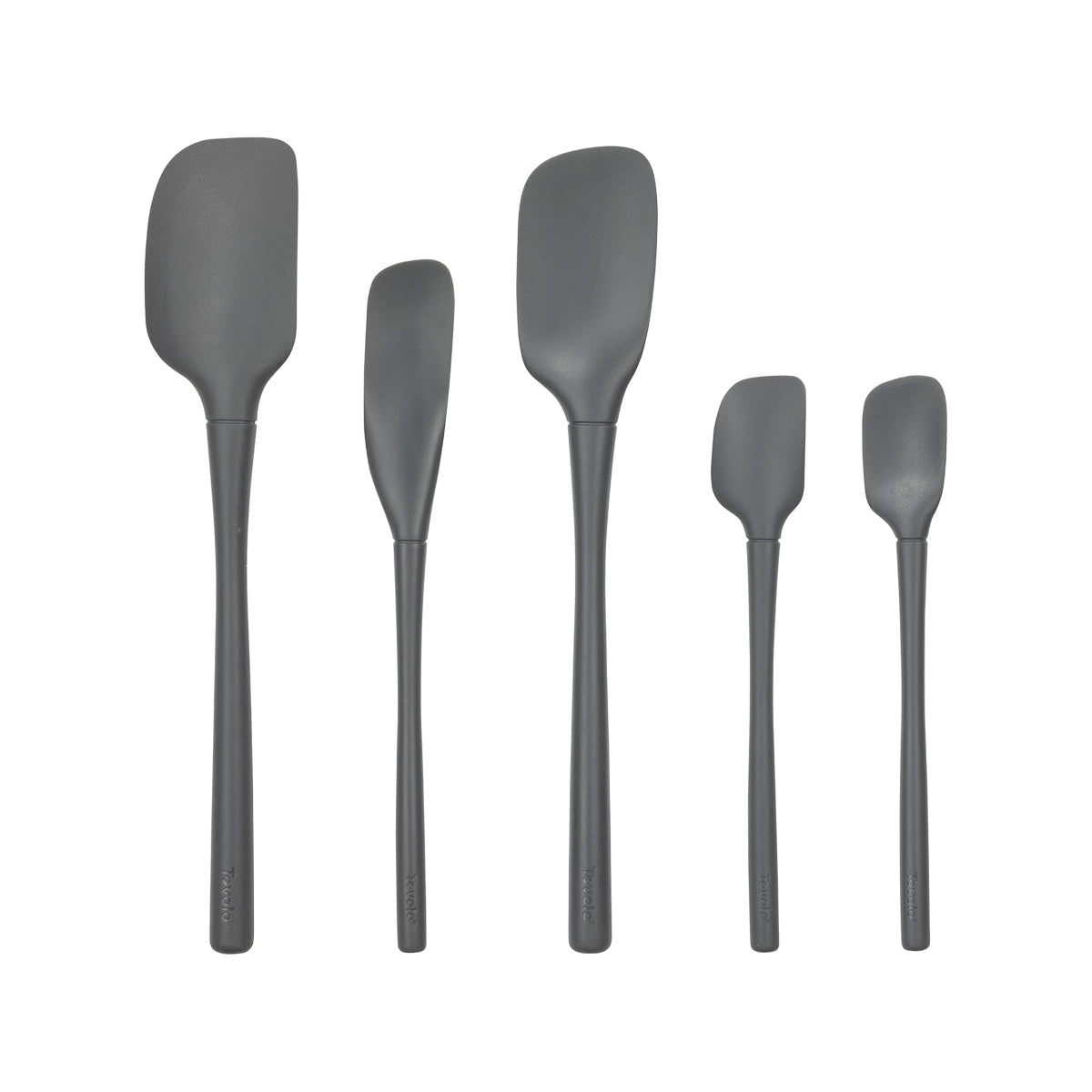 Tovolo 5 piece charcoal silicone spatula set with ergonomic handles