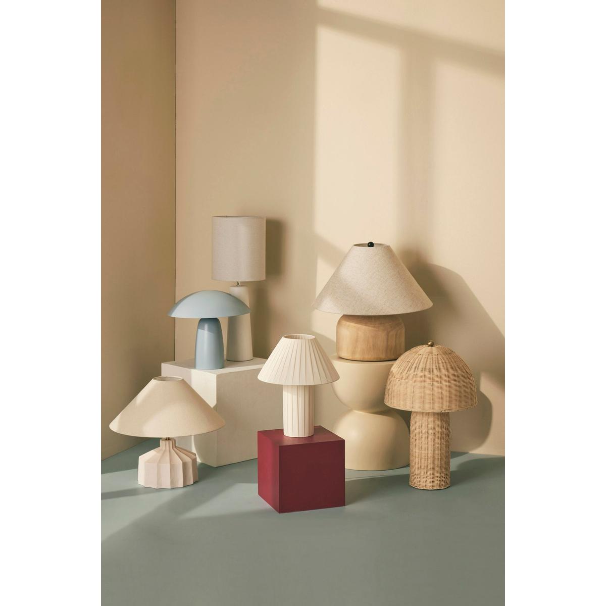 Amalfi Lutton Table Lamp Taupe & Natural 38x38x43cm
