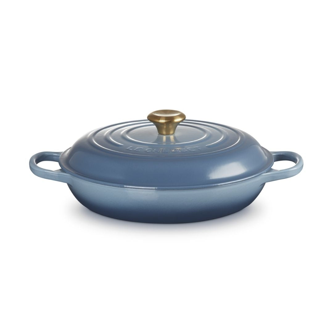 Le Creuset Signature Cast Iron Shallow Casserole Chambray 30cm (3.5L)