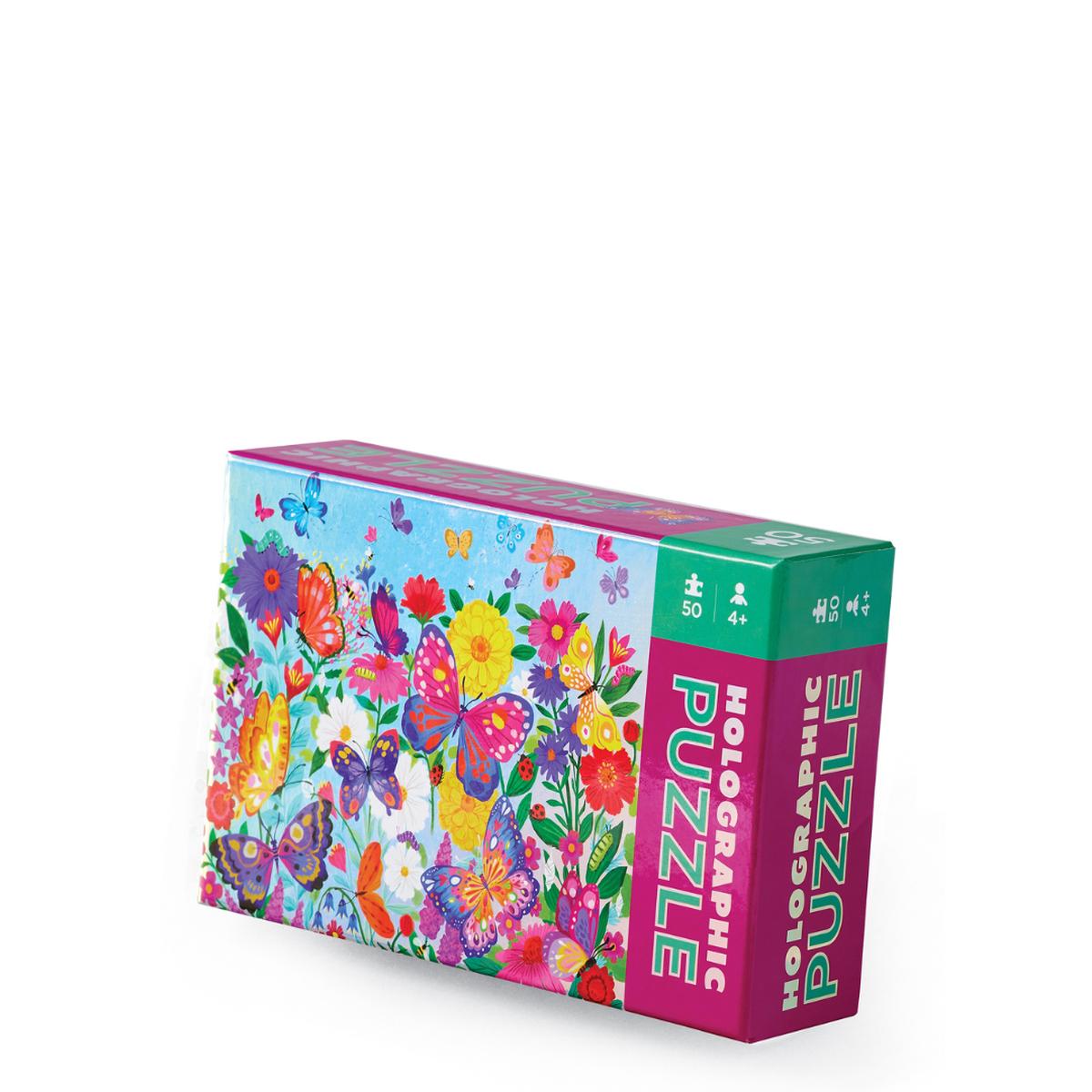 Crocodile Creek Holographic Puzzle 50 Piece - Butterflies | Minimax