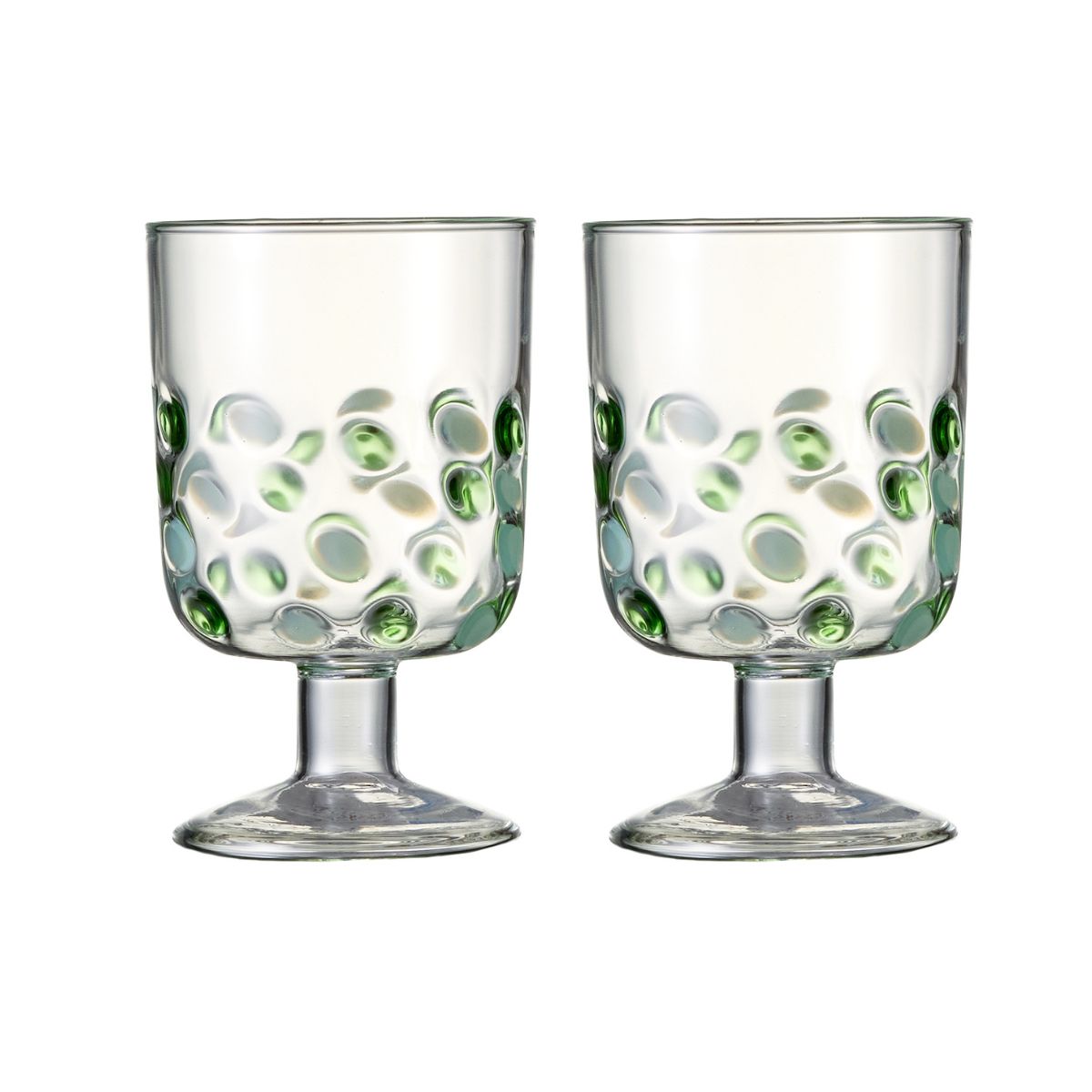 Casero Dapple Wine Glass Green 350ml (Set of 2) | Minimax