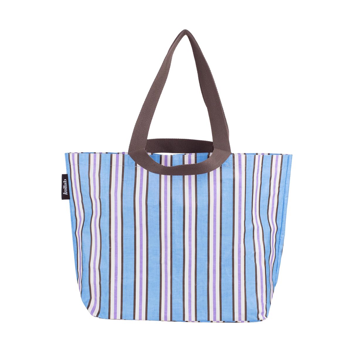Kollab Shopper Tote Chocolate Blue Stripe | Minimax