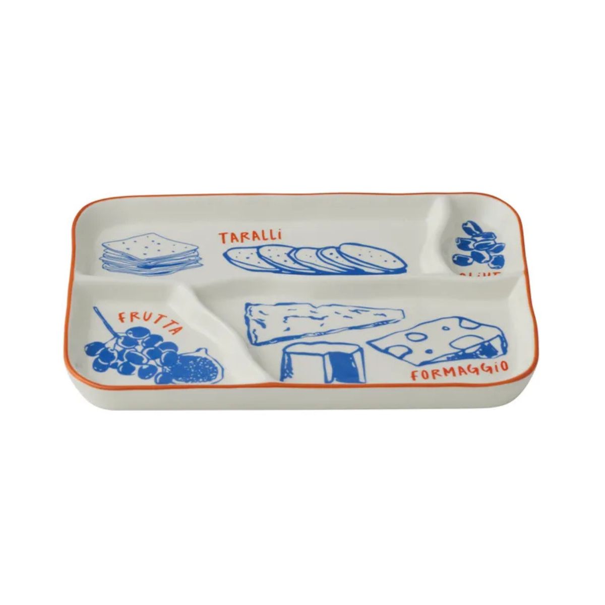 Assemble Deli Ceramic Divided Cheese Platter 24x16cm | Minimax