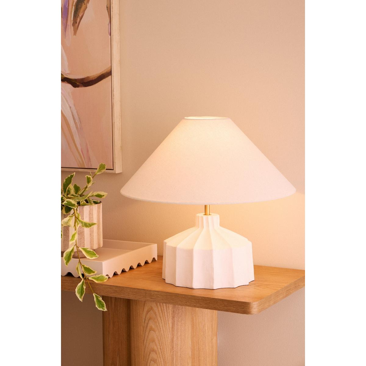 Amalfi Lutton Table Lamp Taupe & Natural 38x38x43cm