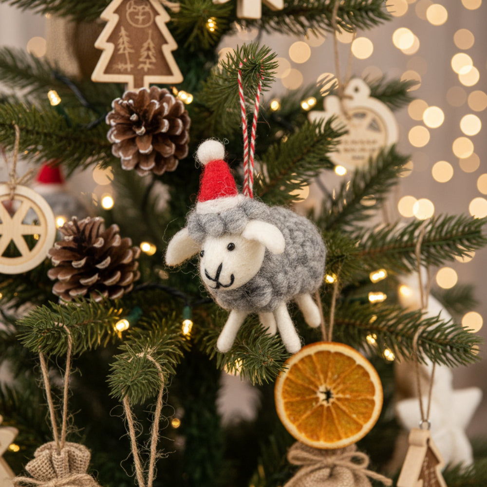 Scott Sheep Felt Christmas Ornament