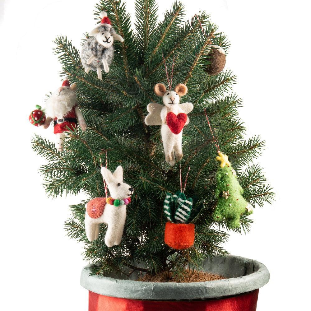 Scott Sheep Felt Christmas Ornament