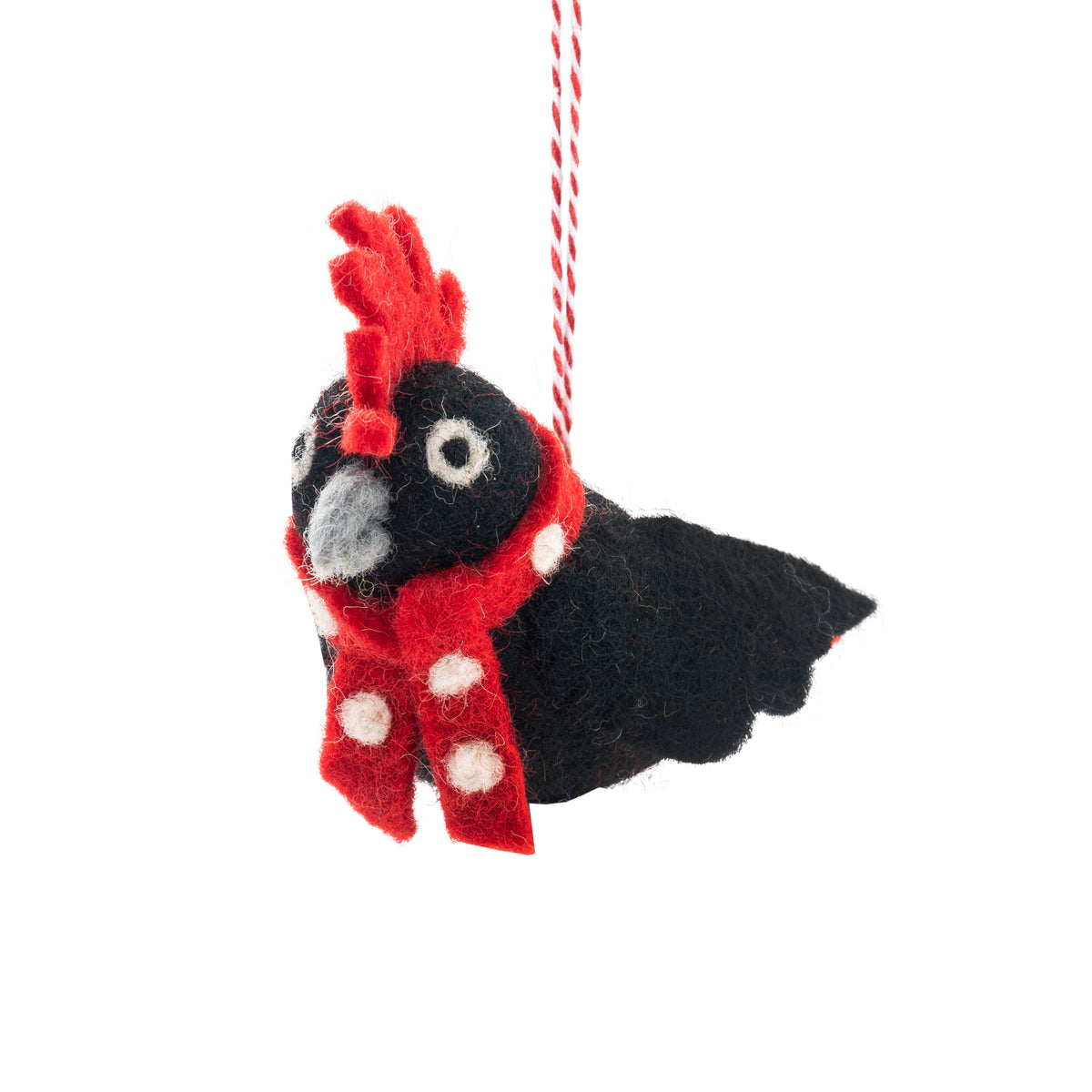 Carter Cockatoo Felt Ornament Black