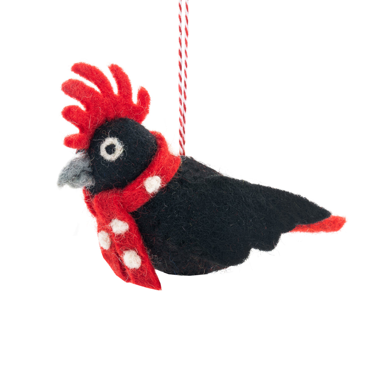 Carter Cockatoo Felt Ornament Black
