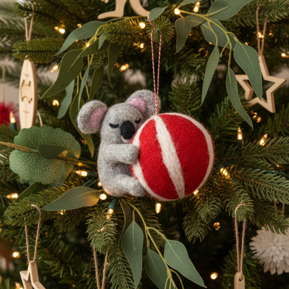 Koala Beach Ball Felt Ornament