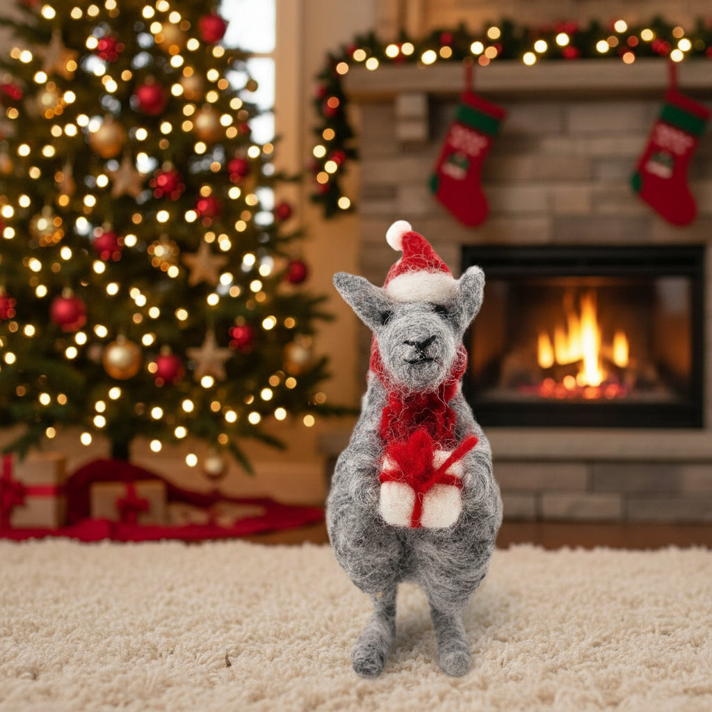 Kevin Kangaroo Felt Christmas Ornament