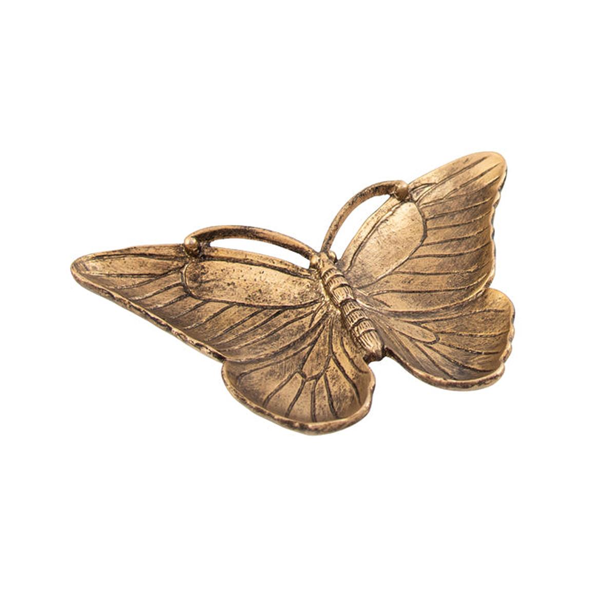 Pure Christmas Regis Pewter Butterfly Tray Gold – decorative butterfly-shaped tray in gold pewter, perfect for trinkets or festive décor