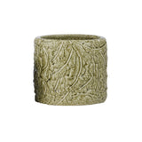 Vila Embosssed Leaf Ceramic Pot Sage Large | Minimax