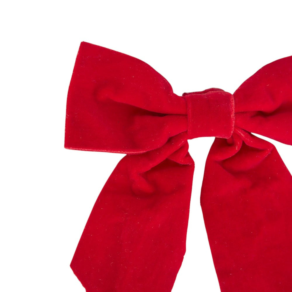 Vixen & Velvet Clip on Bow Velvet Red 15cm