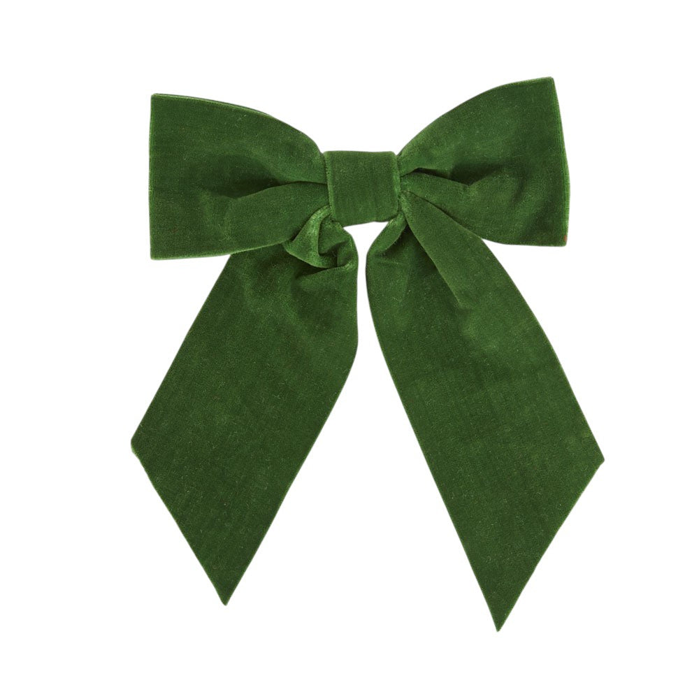 Vixen & Velvet Clip on Bow Velvet Green 15cm
