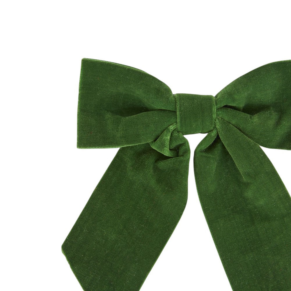 Vixen & Velvet Clip on Bow Velvet Green 15cm