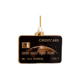 Vondels Glass Credit Card Ornament 7cm – novelty ornament shaped like a black credit card