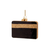 Vondels Glass Credit Card Ornament 7cm – novelty ornament shaped like a black credit card