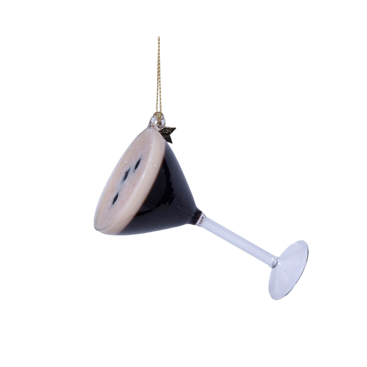Vondels Glass Espresso Martini 9cm – festive ornament shaped like an espresso martini glass