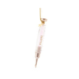 Vondels Glass Filler Syringe Ornament 12cm – novelty syringe ornament in white and gold