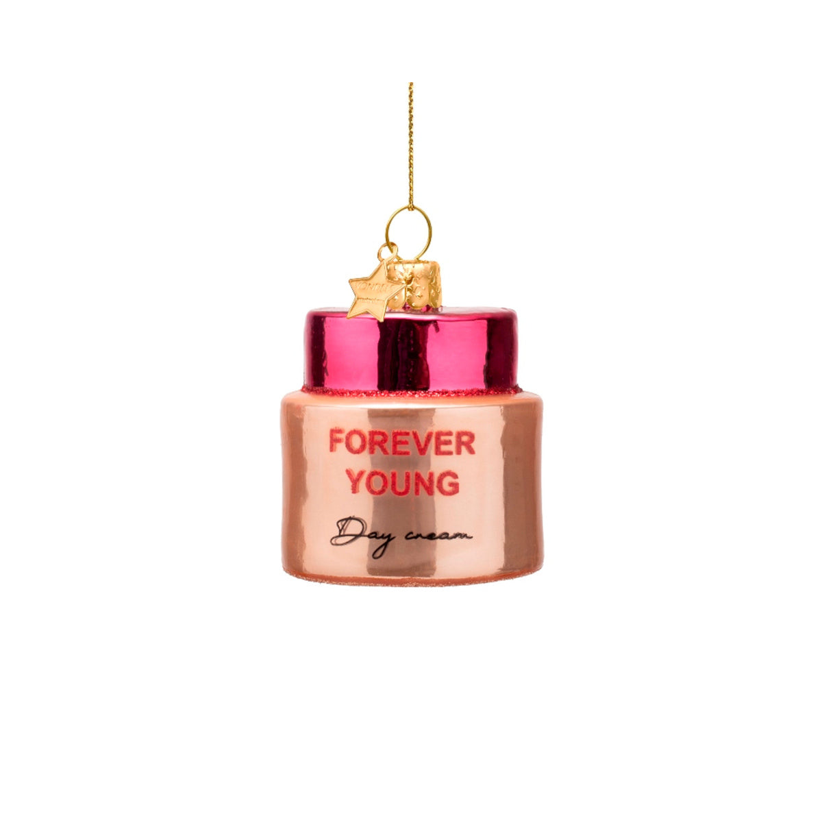 Vondels Glass Filler Syringe Ornament 12cm – quirky cosmetic-inspired Christmas decoration