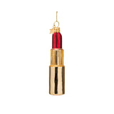 Vondels Glass Lipstick Red 11cm – chic red lipstick ornament in glossy gold casing