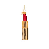 Vondels Glass Lipstick Red 11cm – chic red lipstick ornament in glossy gold casing