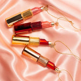 Vondels Glass Lipstick Red 11cm – chic red lipstick ornament in glossy gold casing