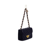 Vondels Glass Quilt Handbag Black 7cm – chic black handbag ornament with quilted detail