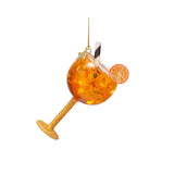 Vondels Glass Spritzer Ornament Orange 11cm – festive cocktail glass ornament with straw and slice