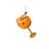 Vondels Glass Spritzer Ornament Orange 11cm – festive cocktail glass ornament with straw and slice