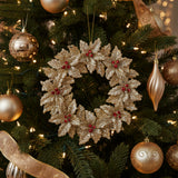 RAZ Holly Wreath Ornament Gold 12cm