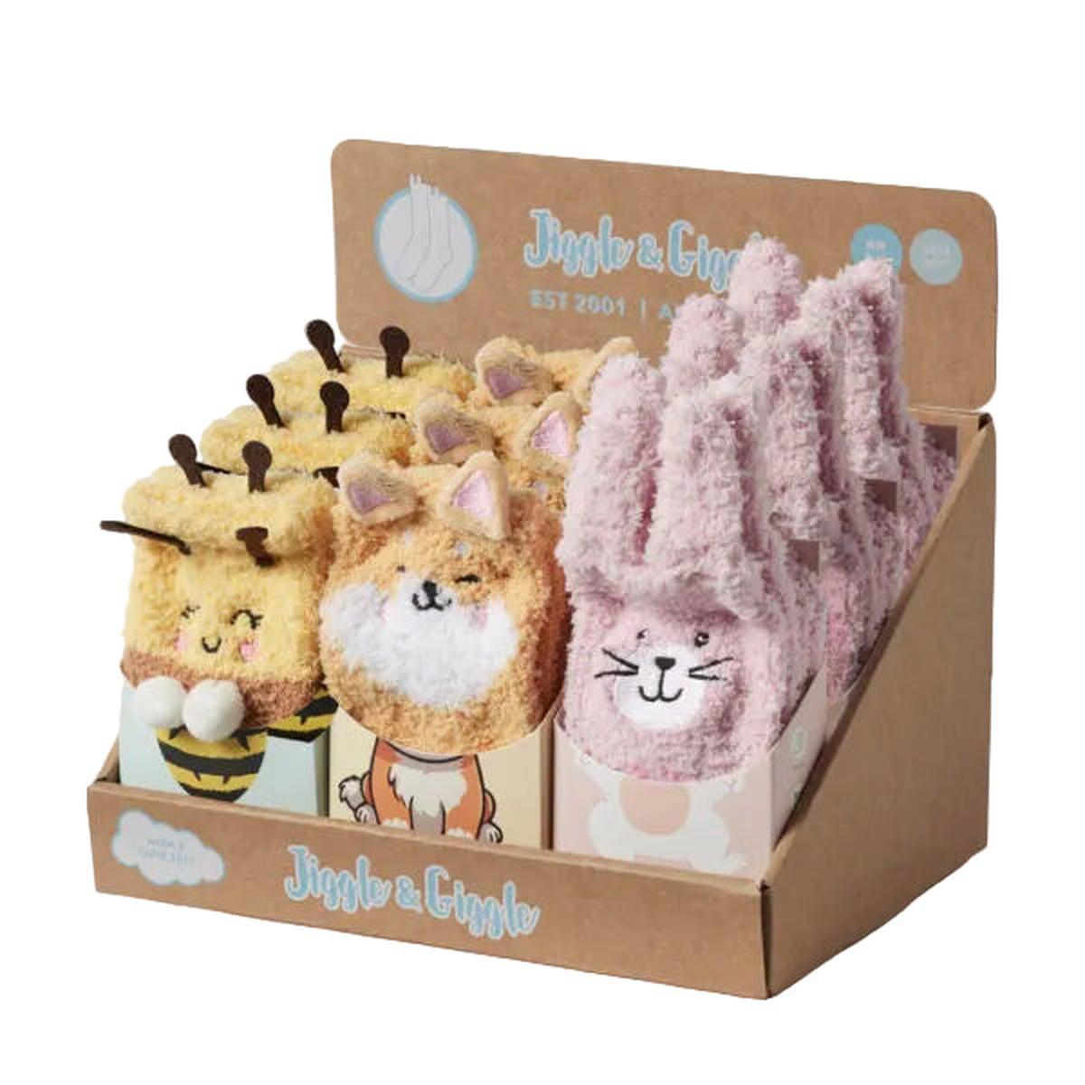 Jiggle & Giggle Grippy Animal Socks Assorted (Price per Item) | Minimax