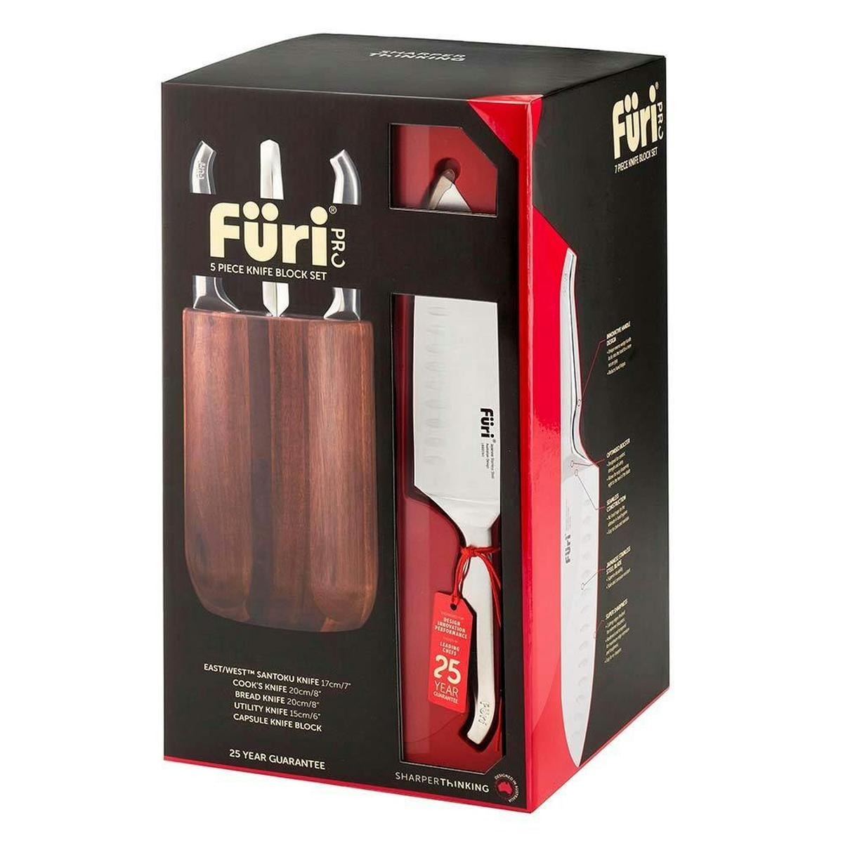 Furi Pro Capsule Knife Block Set 5 Piece
