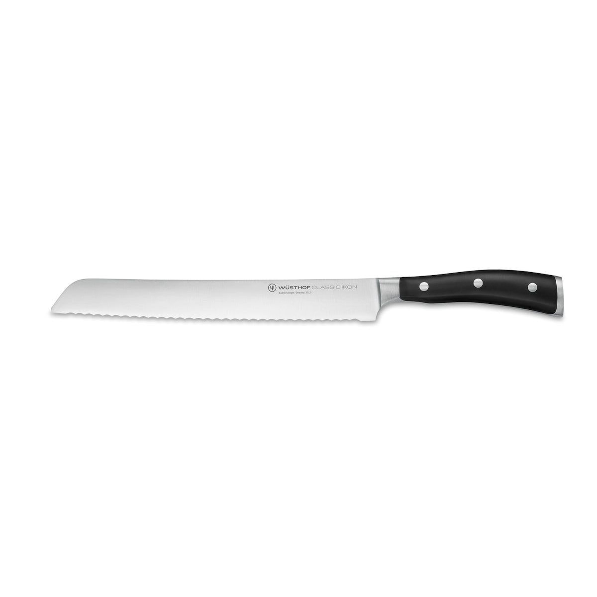 Wusthof Classic Ikon Black Bread Knife Double Serrated 23cm | Minimax