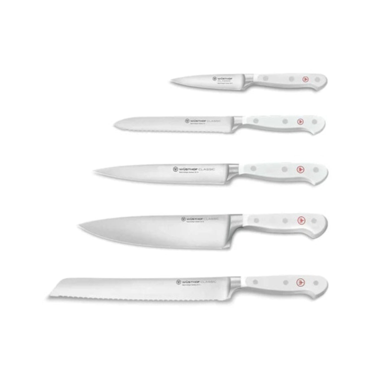 Wusthof Classic White Knife Block Set 6 Piece With Bread Knife | Minimax