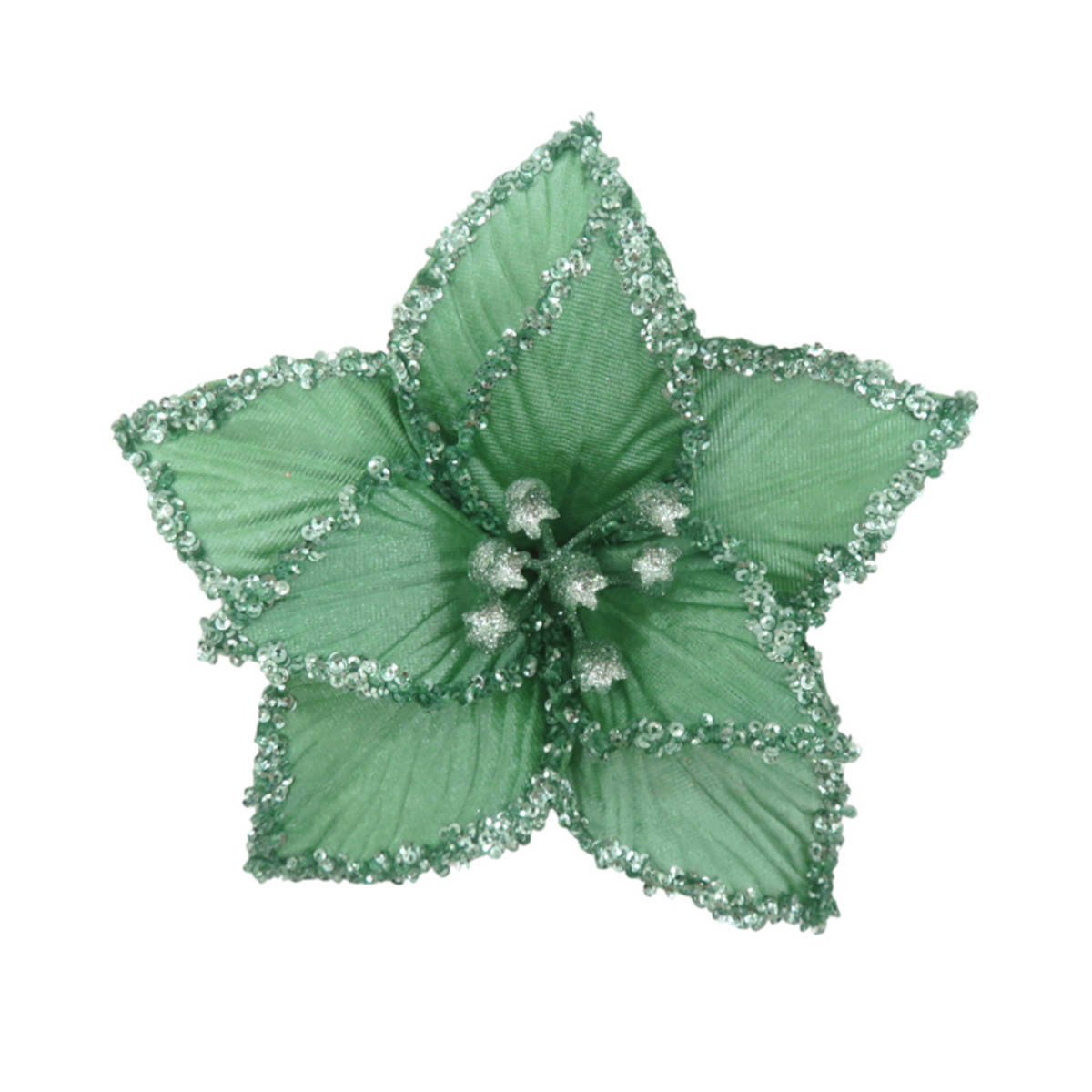 Pure Christmas Poinsetta Crust Edge Clip On Dark Mint | Minimax