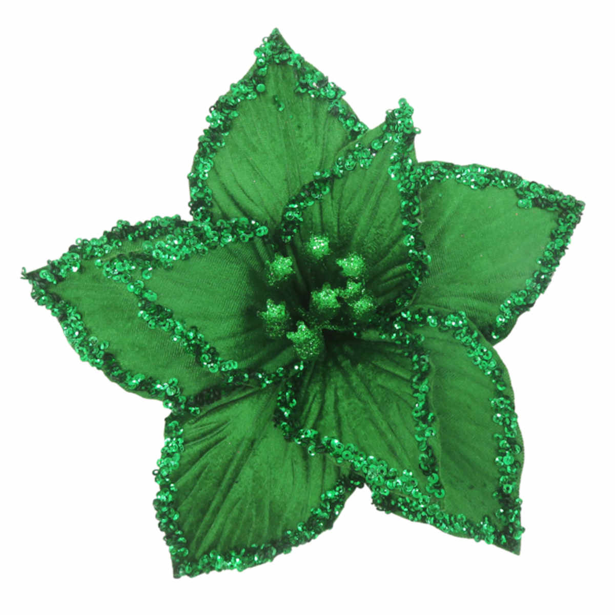 Pure Christmas Poinsettia Crust Edge Clip On Emerald | Minimax