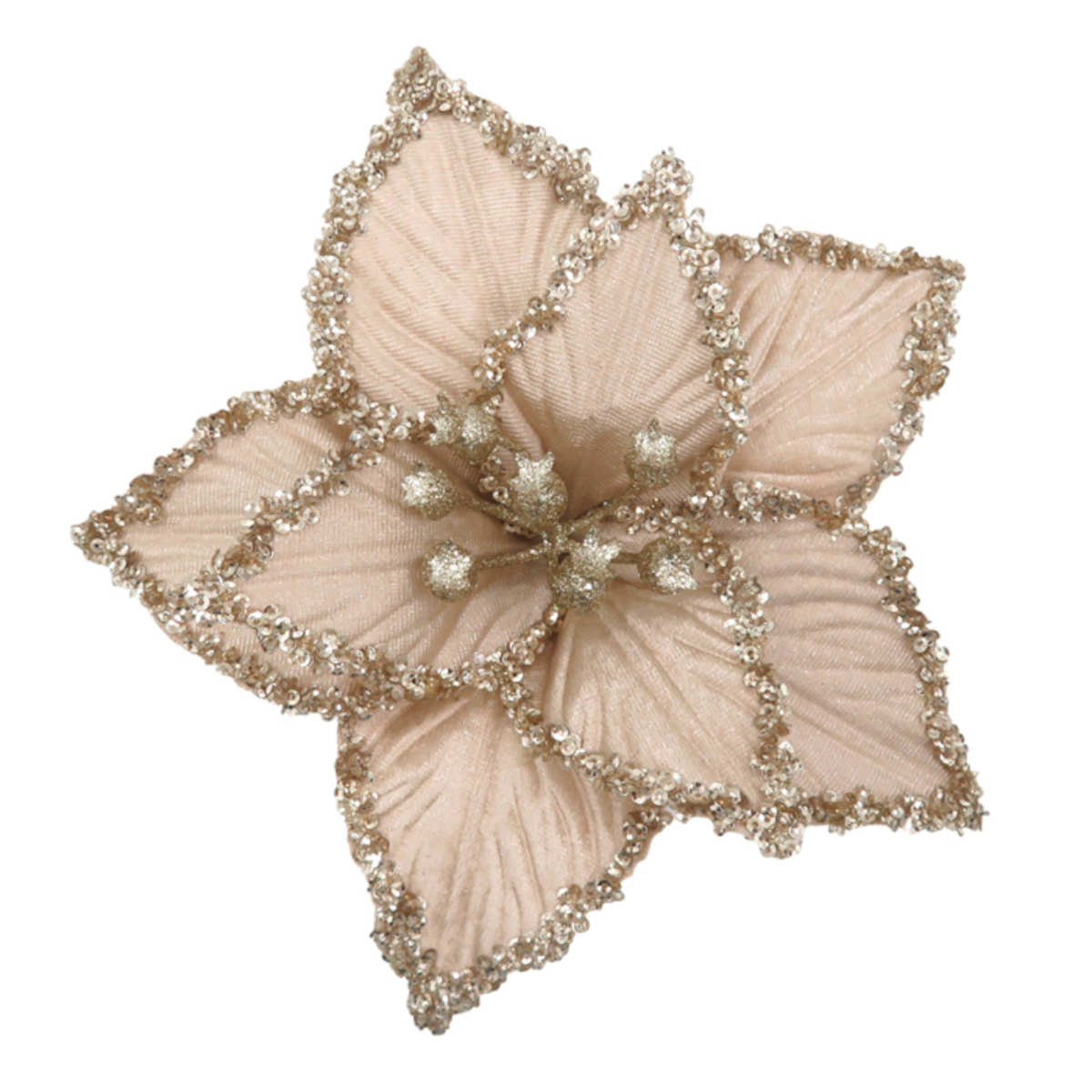 Pure Christmas Poinsettia Crust Edge Clip On Champagne | Minimax