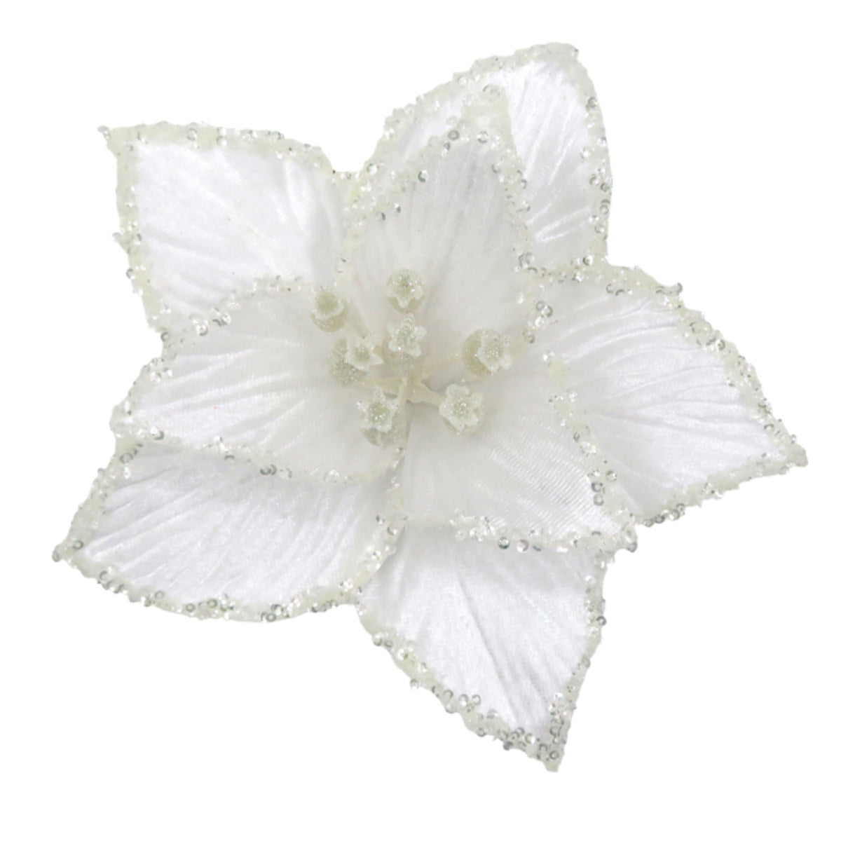 Pure Christmas Clip On Poinsettia Crust Edge White | Minimax
