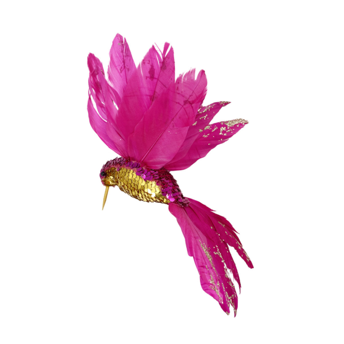 Pure Christmas Glitter Sequin Hummingbird Pink 17cm | Minimax