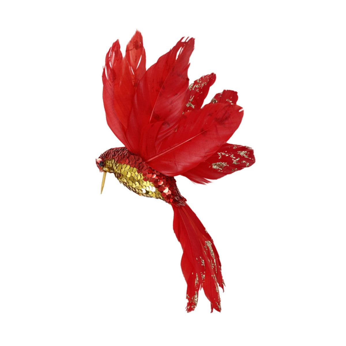Pure Christmas Glitter Sequin Hummingbird Red 17cm | Minimax