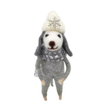 Pure Christmas Felt Dog In Hat Dec White/Silver | Minimax