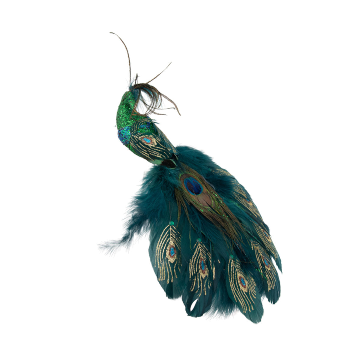 Pure Christmas Peacock Clip On Large Green 32cm | Minimax