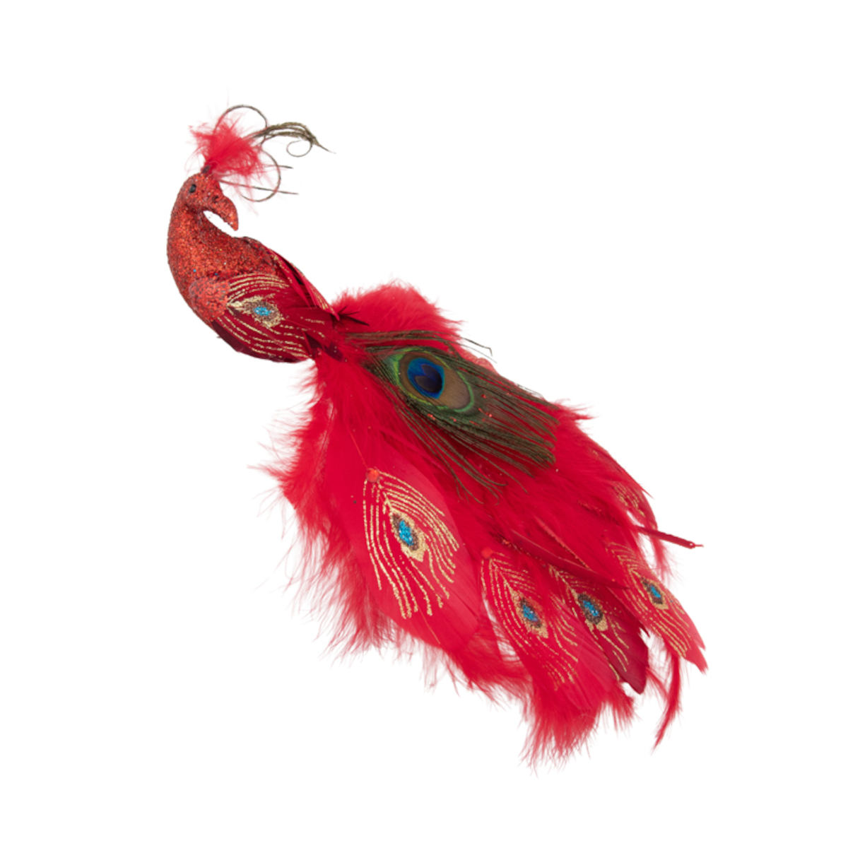 Pure Christmas Peacock Large Clip On Red 32cm | Minimax